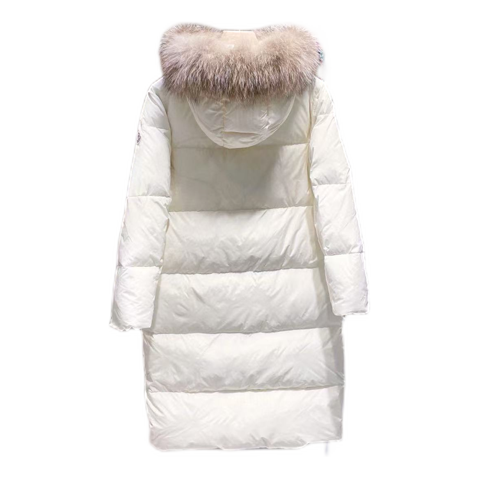 Moncler Marrionnier Long Puffer Coat in Ivory
