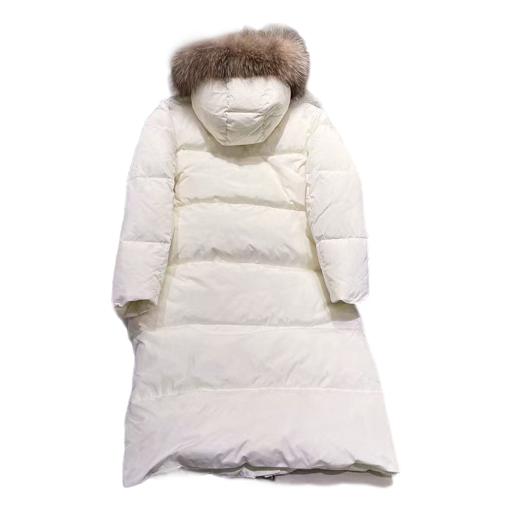 Moncler Marrionnier Long Puffer Coat in Ivory