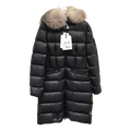 Moncler Four-Pocket Fur-Trim Hooded Long Puffer Coat in Black