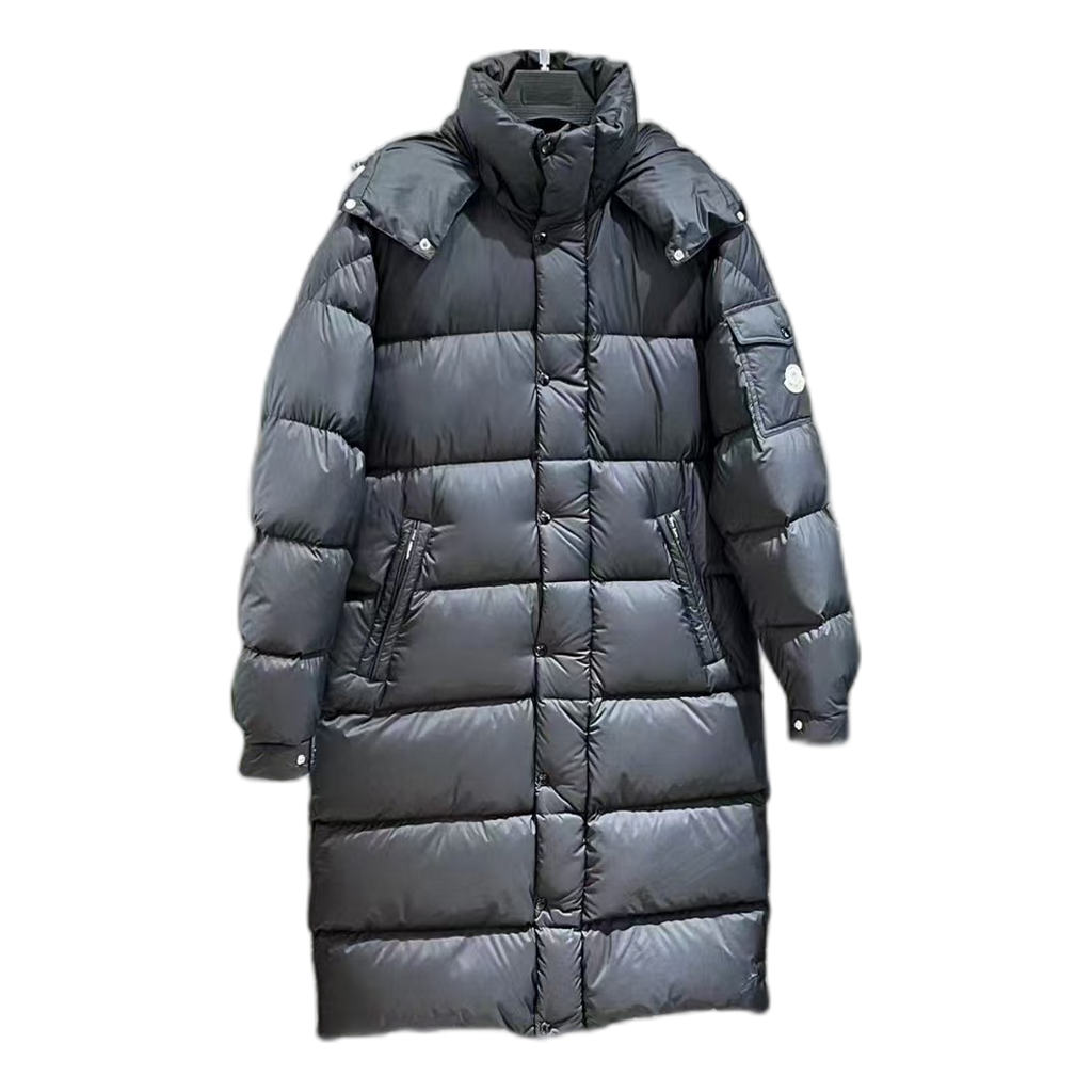 Moncler Hanoverian Hooded Long Puffer Coat in Black