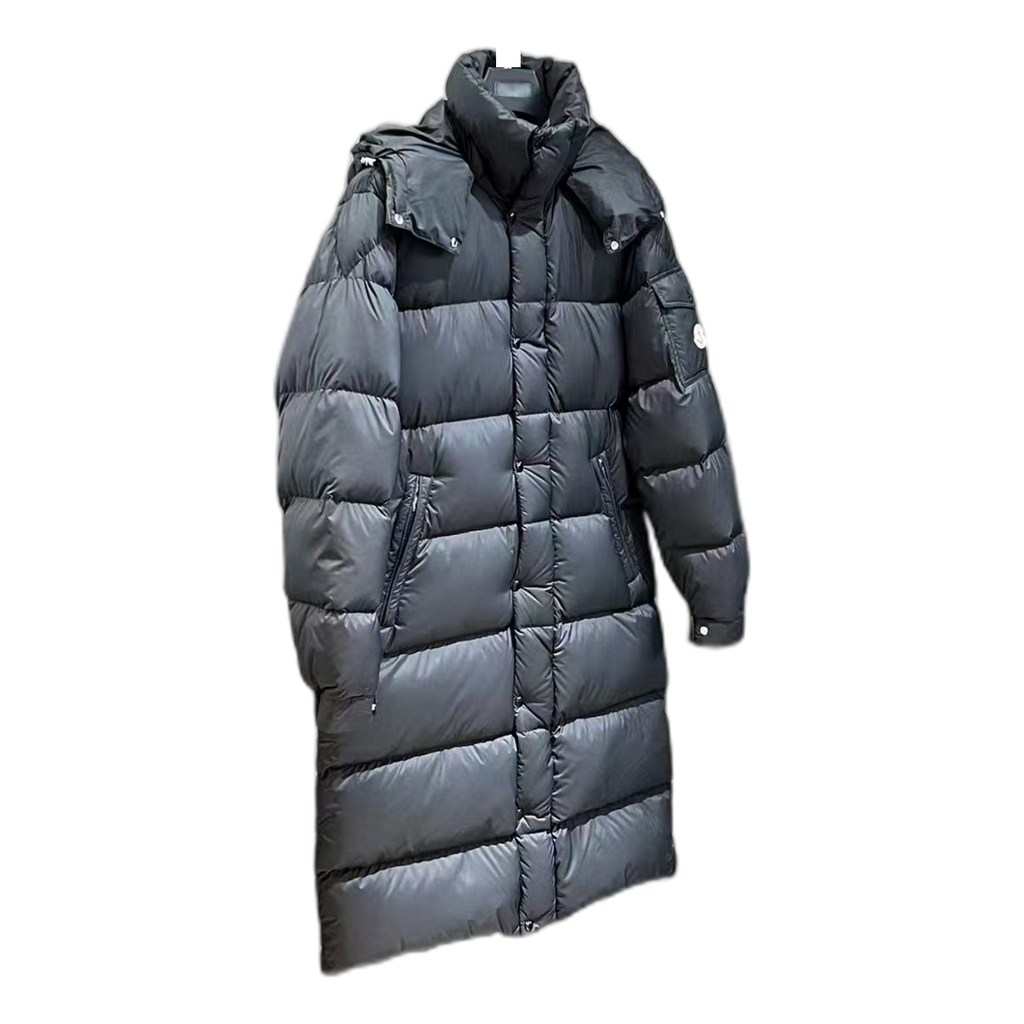 Moncler Hanoverian Hooded Long Puffer Coat in Black