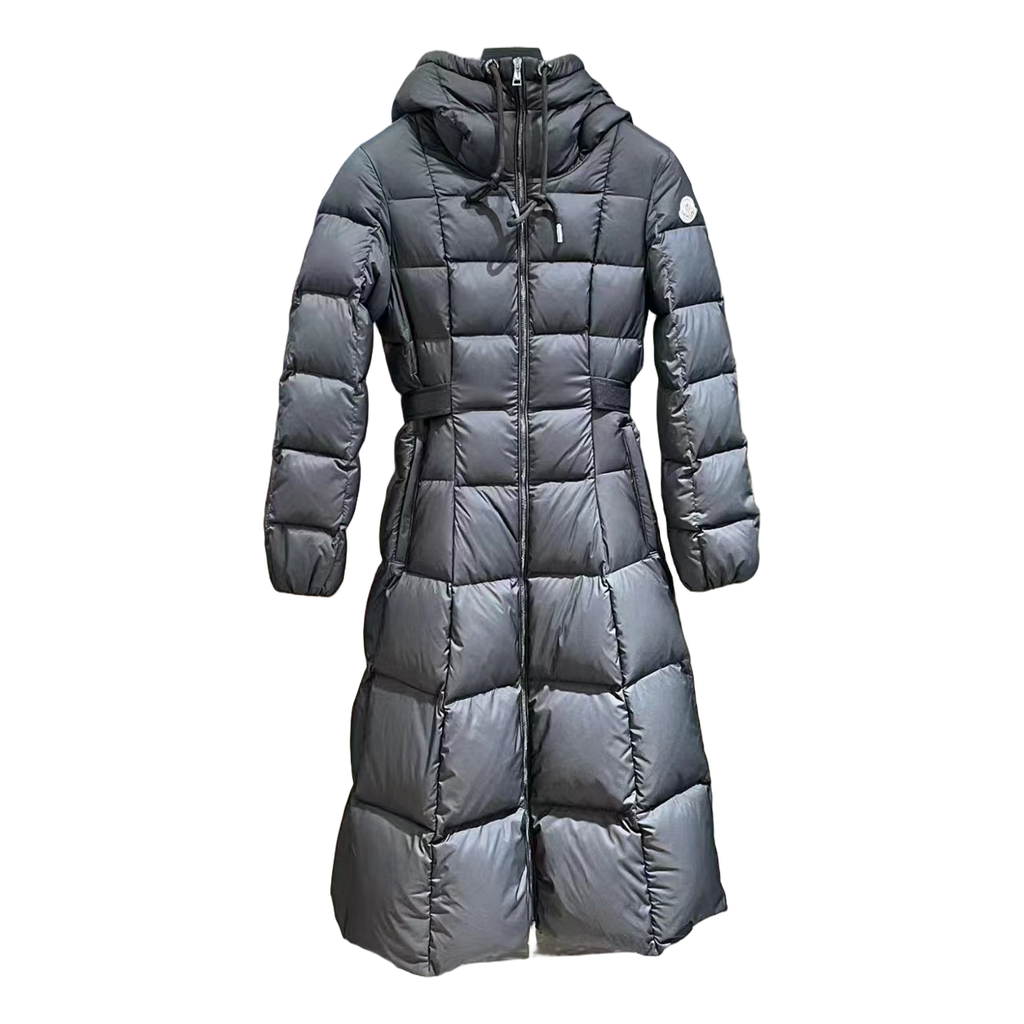 Moncler Faucon Hooded Long Puffer Coat in Black