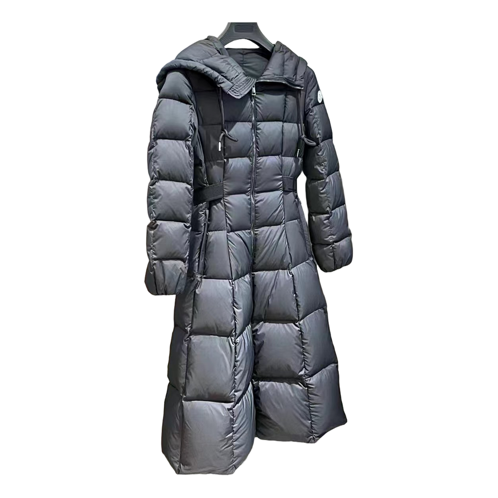 Moncler Faucon Hooded Long Puffer Coat in Black