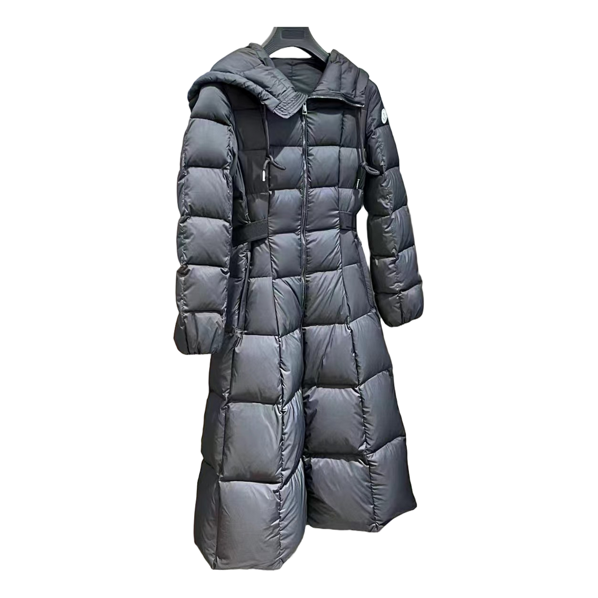 Moncler Faucon Hooded Long Puffer Coat in Black