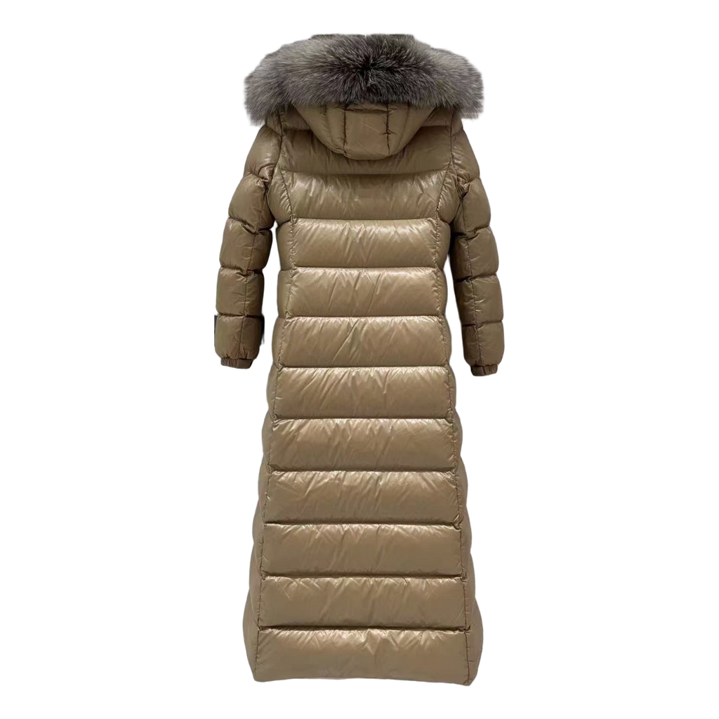 Moncler Hudson Fur-Trim Long Puffer Coat
