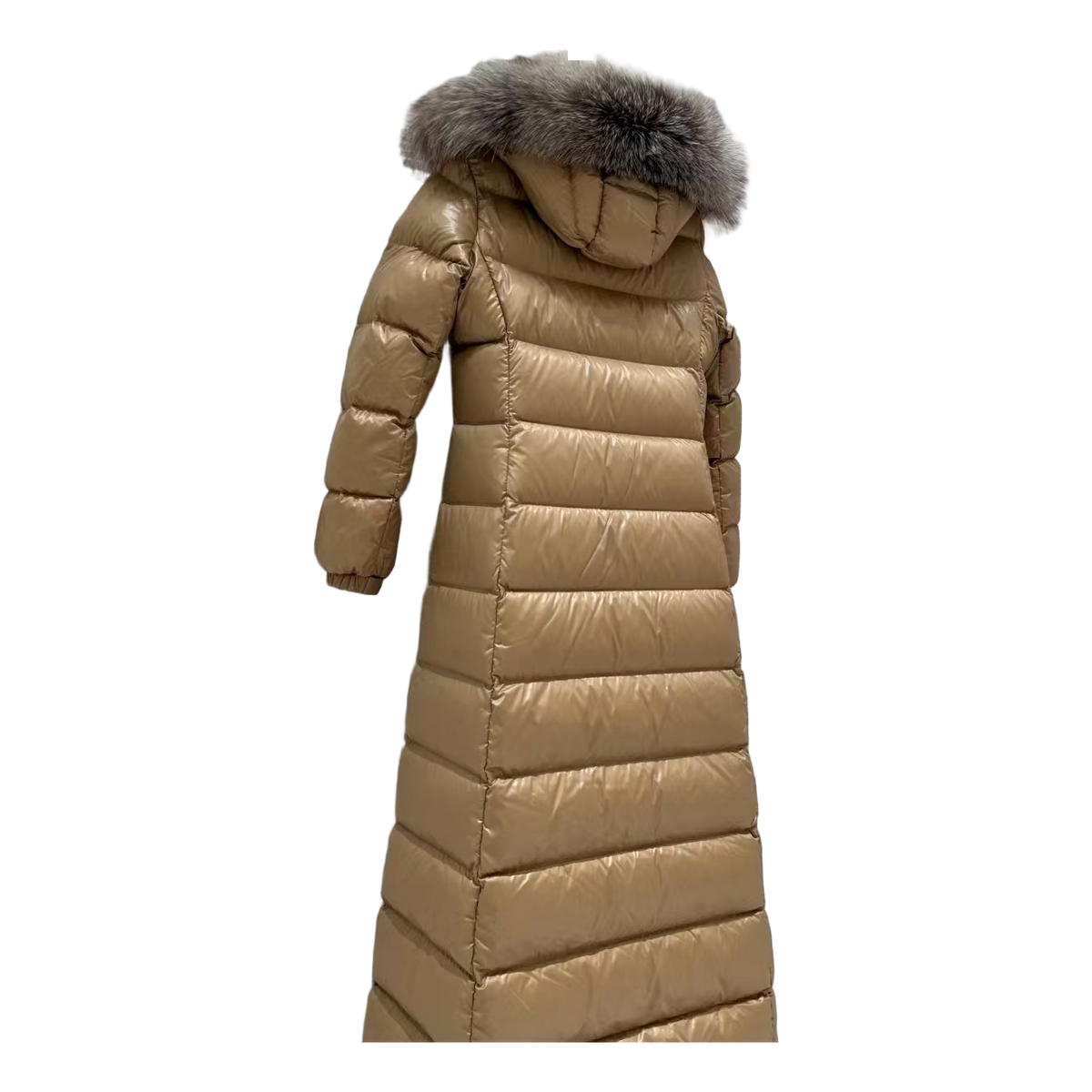 Moncler Hudson Fur-Trim Long Puffer Coat