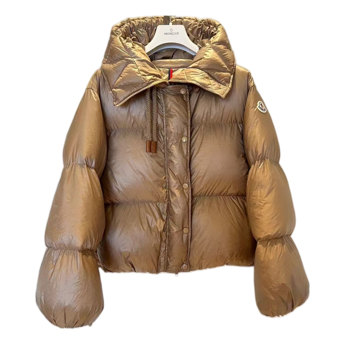 Moncler Borey Hooded Puffer Jacket in Bronze