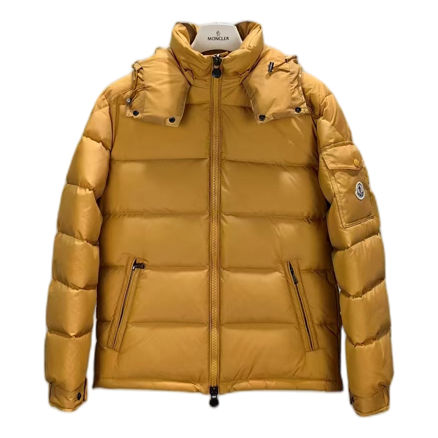 Moncler Maya Hooded Puffer Jacket in Yellow