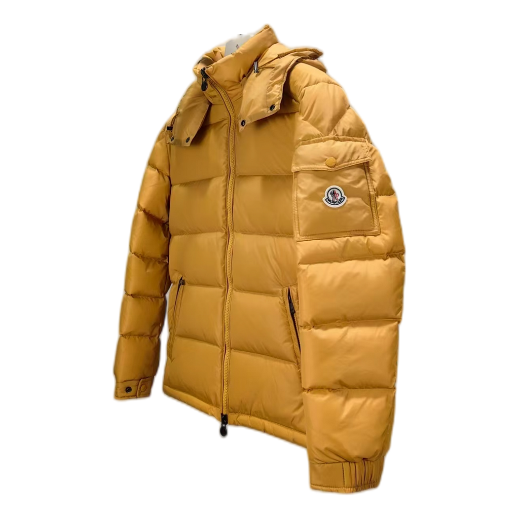 Moncler Maya Hooded Puffer Jacket in Yellow