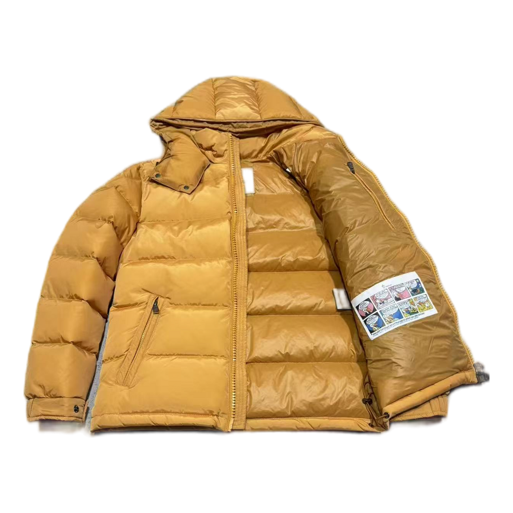 Moncler Maya Hooded Puffer Jacket in Yellow