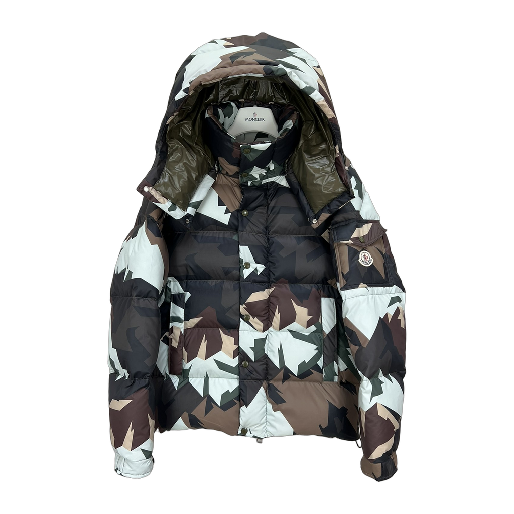 Moncler Mosa Camouflage Hooded Puffer Jacket