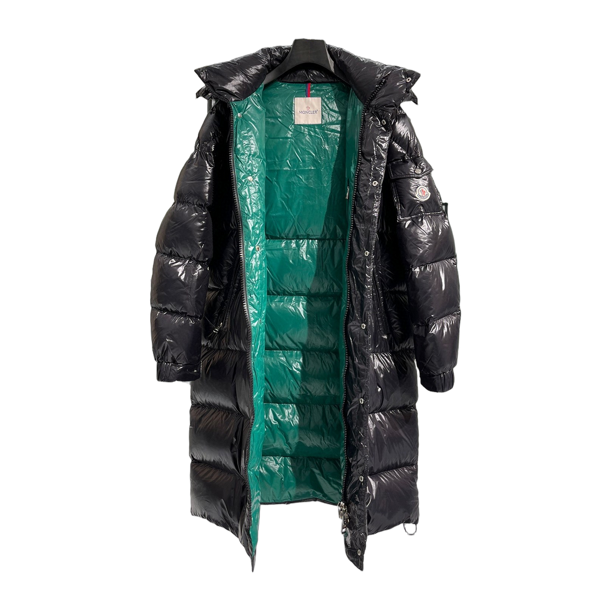 Moncler Hanoverian Glossy Hooded Long Puffer Coat