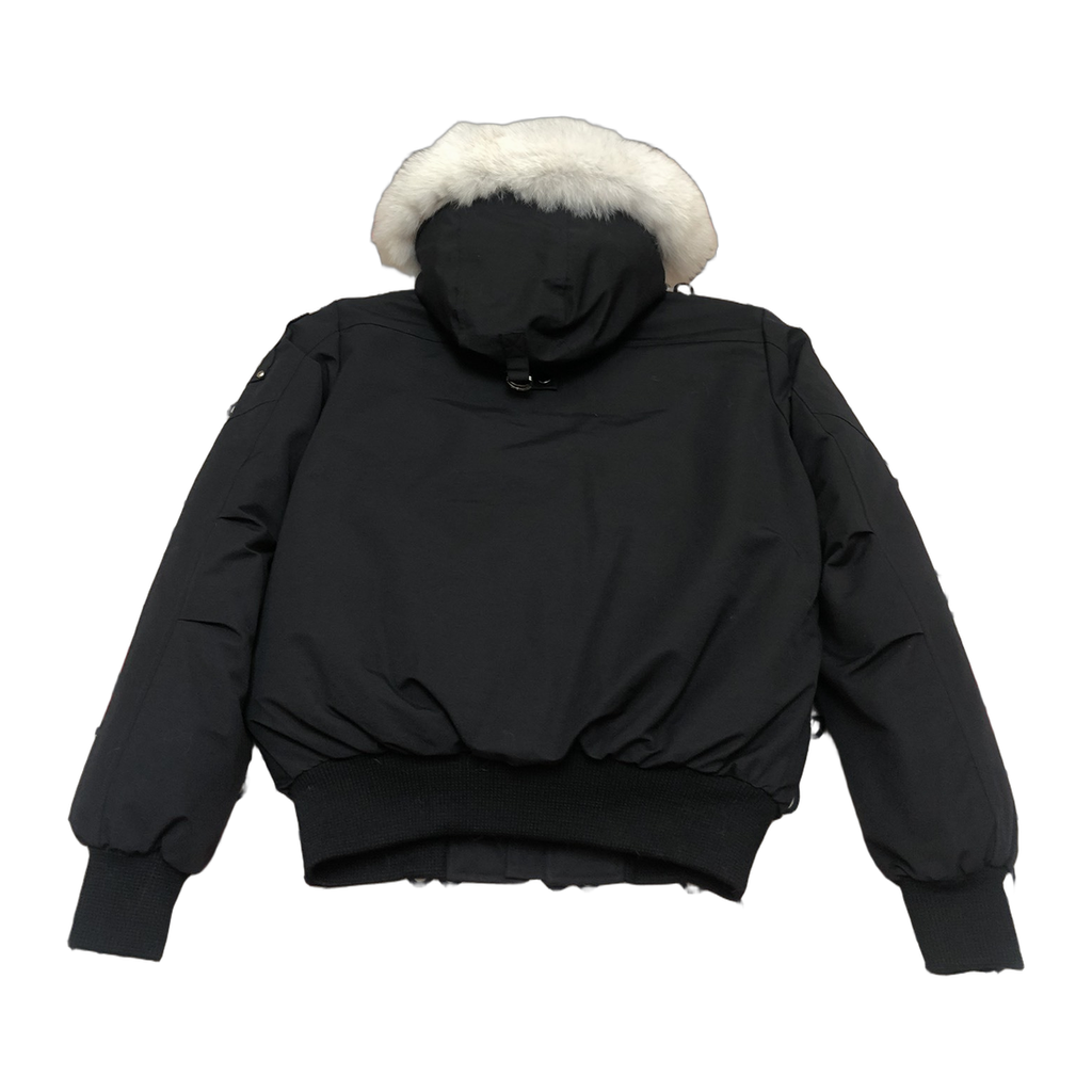 Moose Knuckles Men's Original Ballistic Shearling-Trim Bomber Jacket in Black