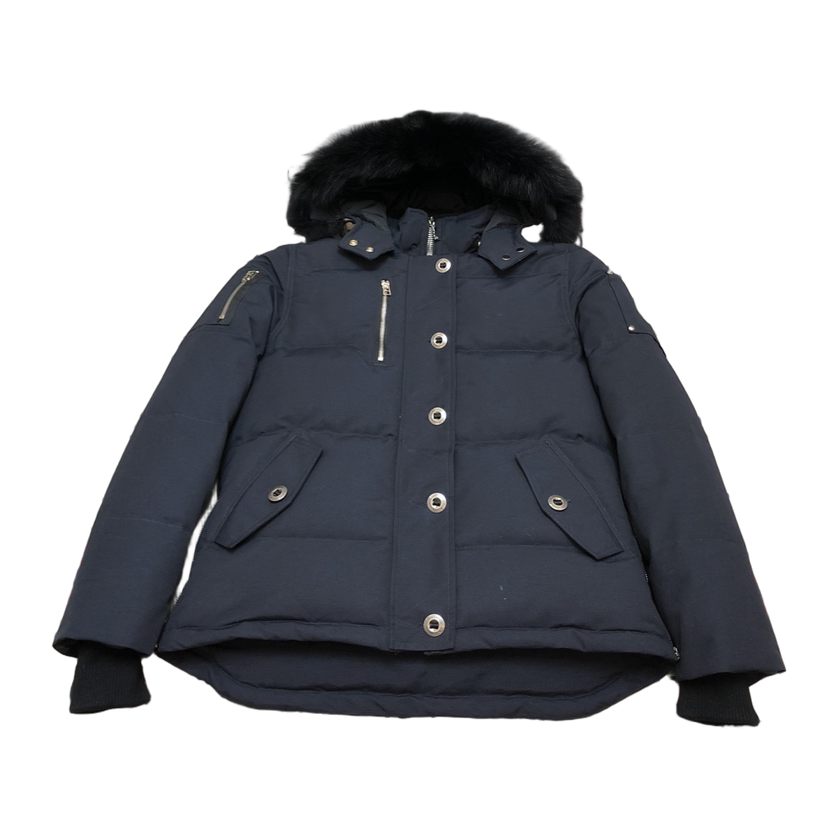 Moose Knuckles Women's Original Shearling-Trim 3Q Jacket in Navy