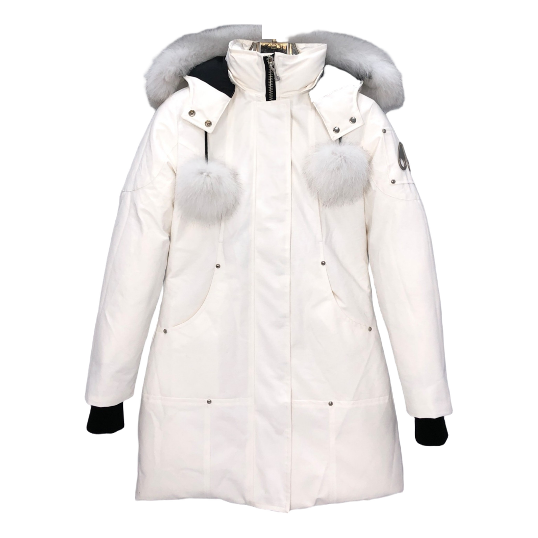 Moose Knuckles Stirling Parka with White Fur Trim