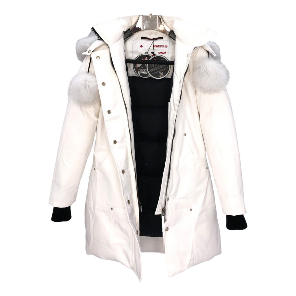 Moose Knuckles Stirling Parka with White Fur Trim