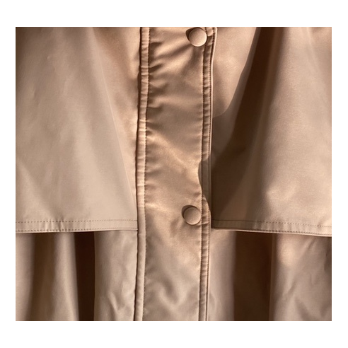 Prada Belted Fur-Trim Hooded Coat in Blush Beige